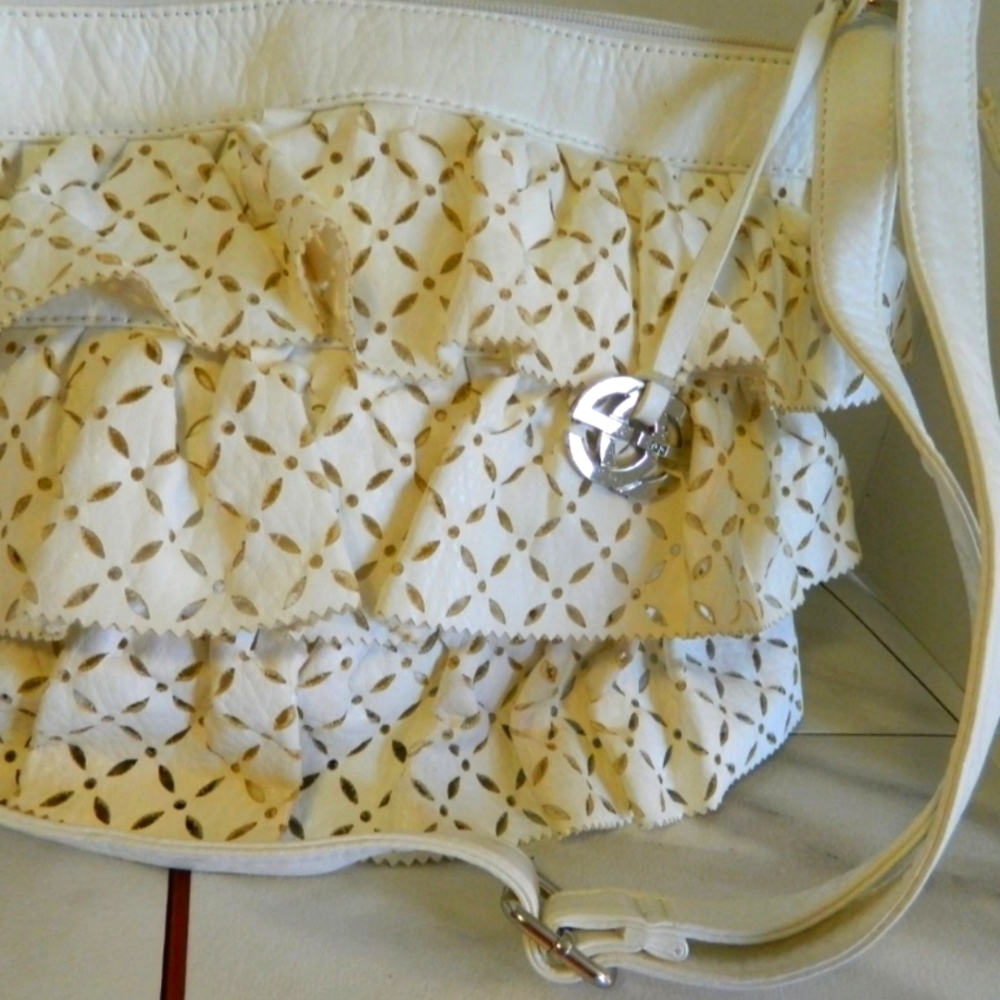 Marc Echo White Lazer Cut Handbag